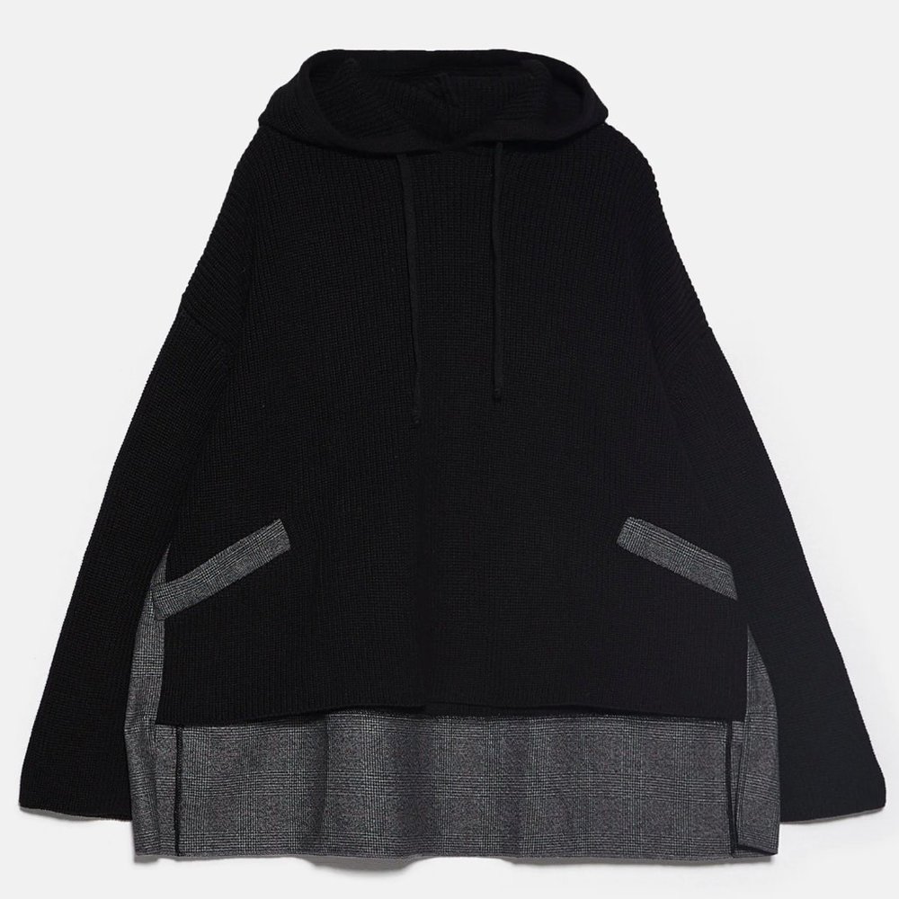 Zara Oversized Black Sweater - Medium 6771/004 NEW